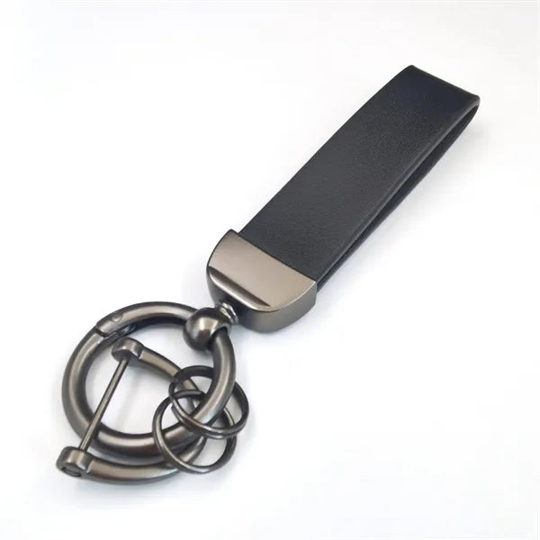 Leather Key Chain Holder With Anti-Lost D-Ring
