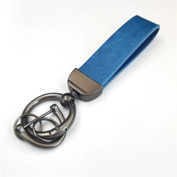 Leather Key Chain Holder With Anti-Lost D-Ring