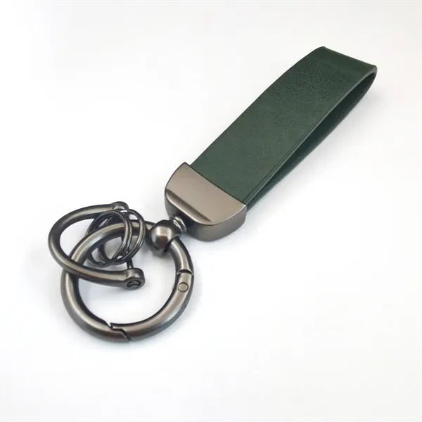 Leather Key Chain Holder With Anti-Lost D-Ring