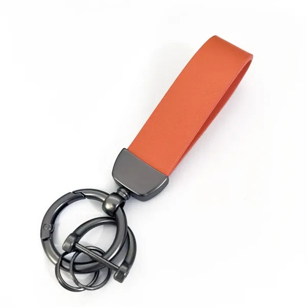 Leather Key Chain Holder With Anti-Lost D-Ring