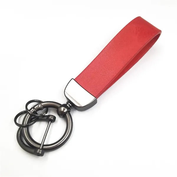 Leather Key Chain Holder With Anti-Lost D-Ring