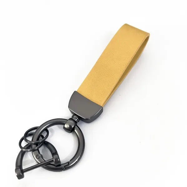 Leather Key Chain Holder With Anti-Lost D-Ring