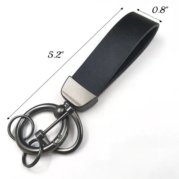 Leather Car Keychain With 4 Rings