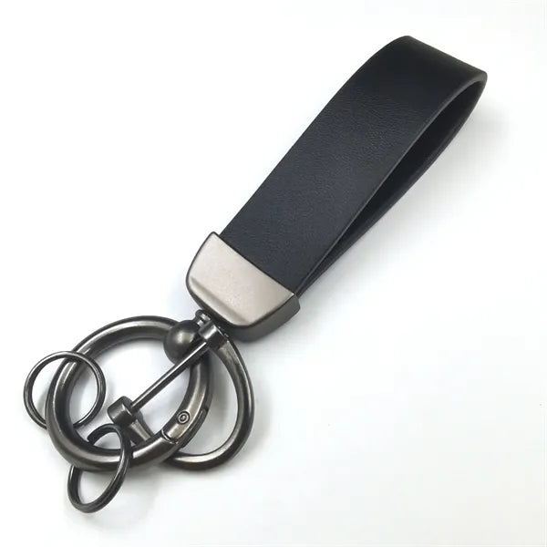 Leather Car Keychain With 4 Rings