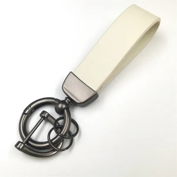 Leather Car Keychain With 4 Rings
