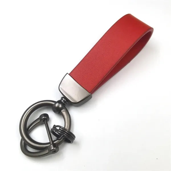Leather Car Keychain With 4 Rings