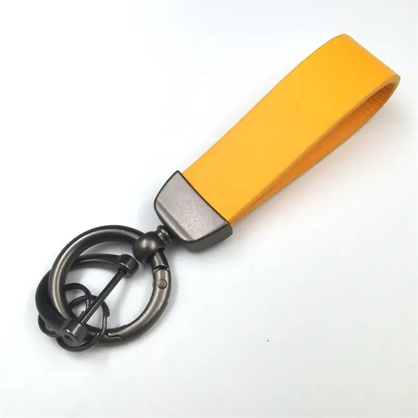 Leather Car Keychain With 4 Rings