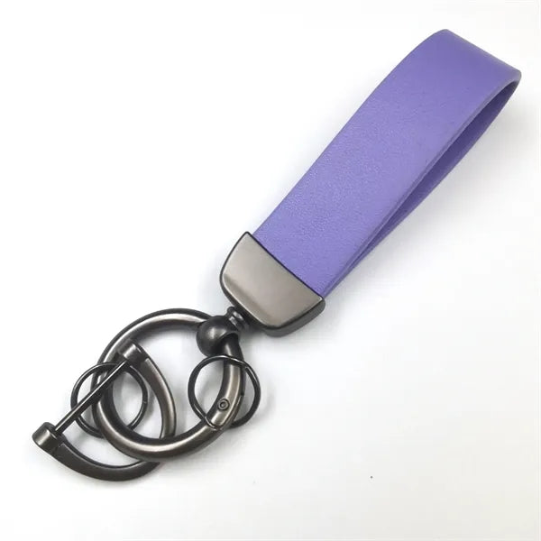 Leather Car Keychain With 4 Rings