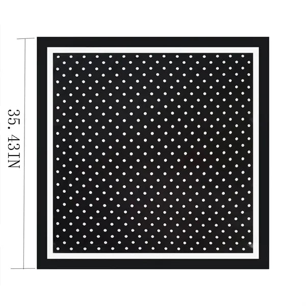 Polka dot printed headscarves and square scarves