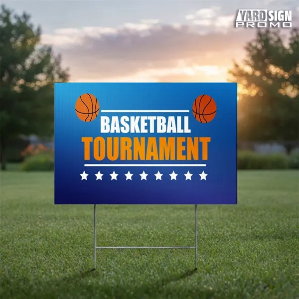 18x12 Custom Outdoor Yard Signs Basketball Tournament