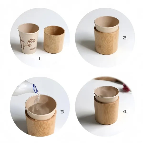 Disposable Cup Sleeve Insulated Bamboo Holder