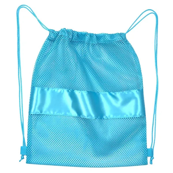 Mesh Drawstring Backpack Bag for Swimming