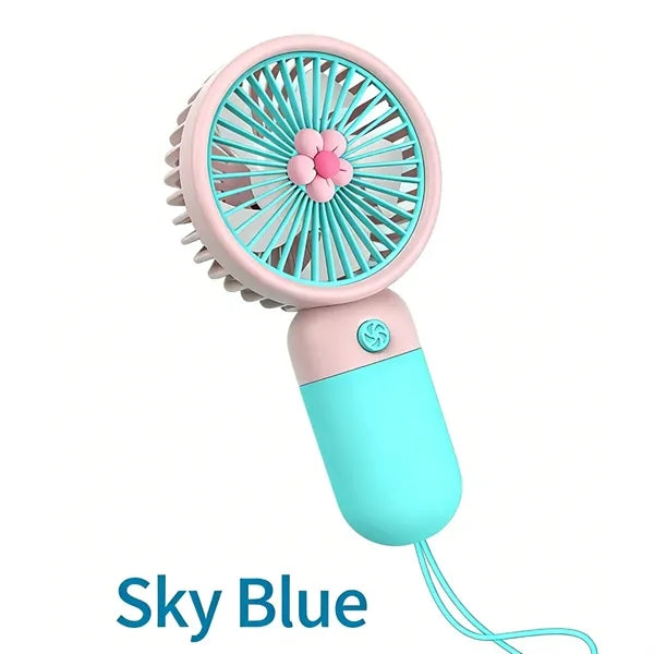 Flower Mini Handheld Fan USB Rechargeable Portable Silent