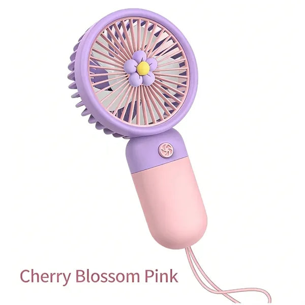 Flower Mini Handheld Fan USB Rechargeable Portable Silent