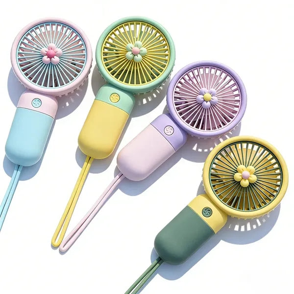 Flower Mini Handheld Fan USB Rechargeable Portable Silent