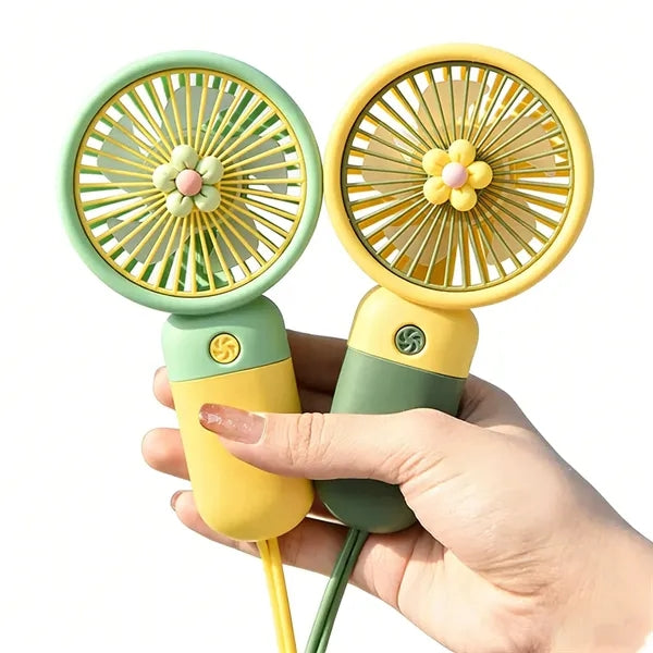 Flower Mini Handheld Fan USB Rechargeable Portable Silent