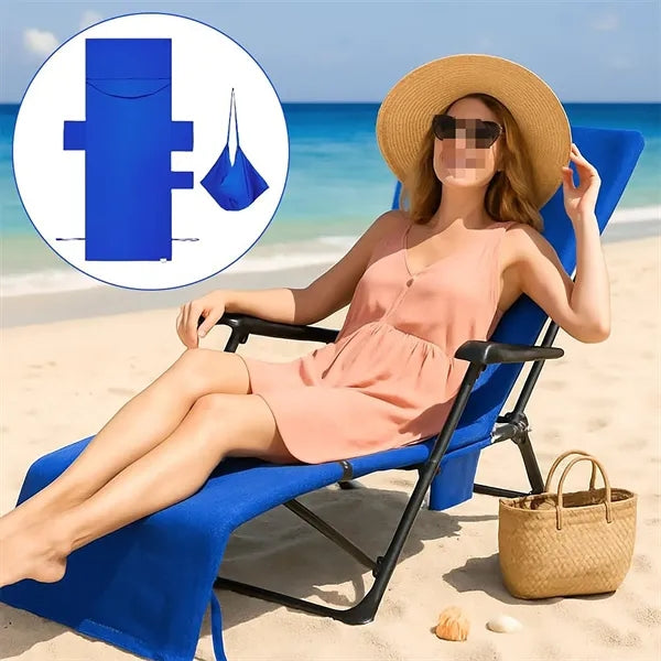 Quick Dry Beach Chair Cover with Pocket