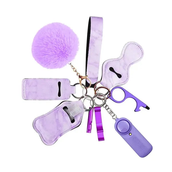 Personal Safety Alarm Keychain Set With LED Light