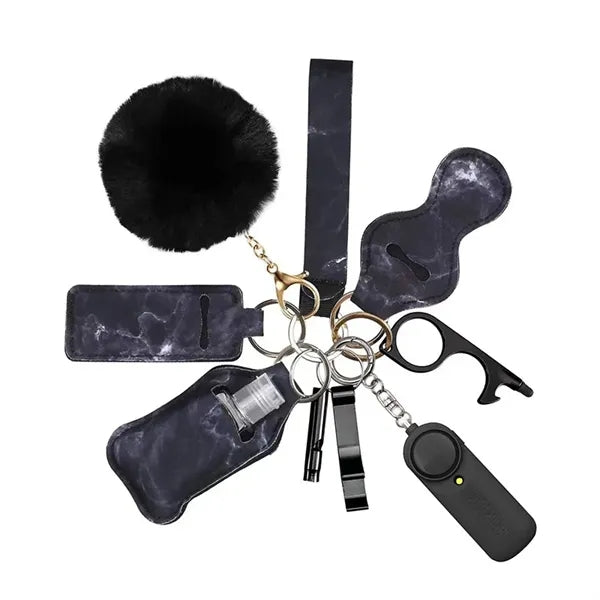 Personal Safety Alarm Keychain Set With LED Light
