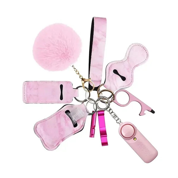 Personal Safety Alarm Keychain Set With LED Light