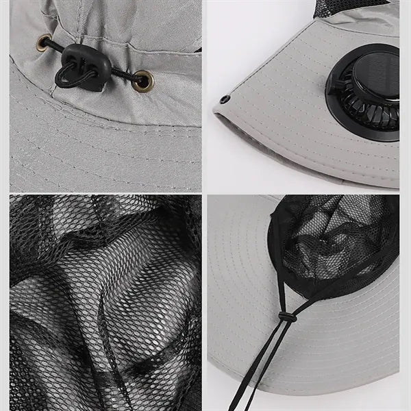Solar Fan Sun Hat for Fishing
