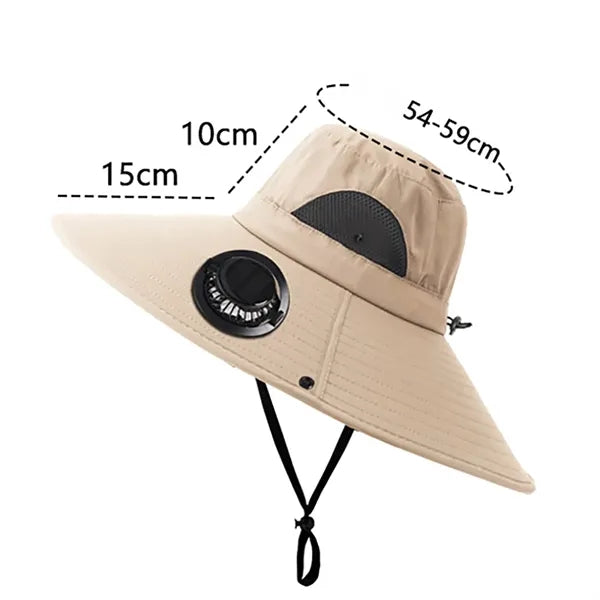 Solar Fan Sun Hat for Fishing