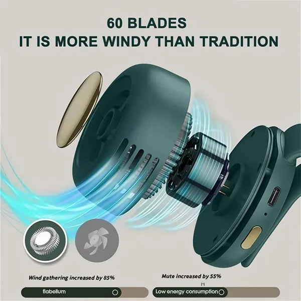 MOQ Portable silent mini bladeless fan 3 speed clip on