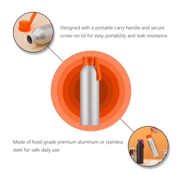 22 OZ Aluminum Sports Water Bottle