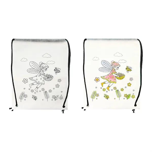 Kids' DIY Graffiti Non-woven Drawstring Backpack