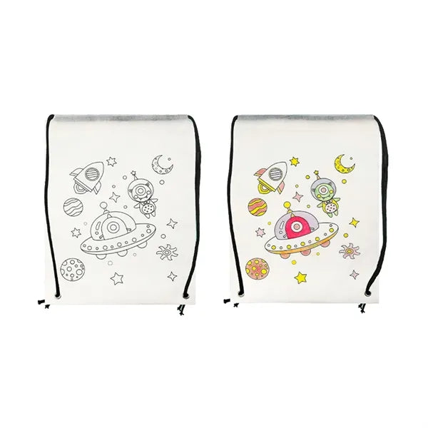 Kids' DIY Graffiti Non-woven Drawstring Backpack
