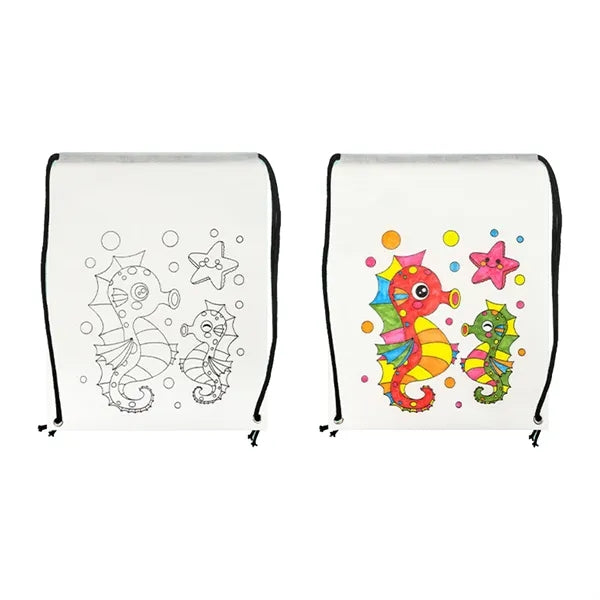 Kids' DIY Graffiti Non-woven Drawstring Backpack