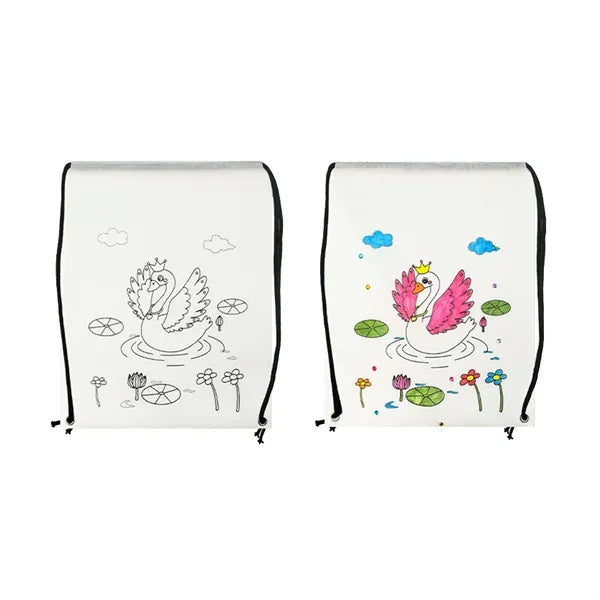 Kids' DIY Graffiti Non-woven Drawstring Backpack