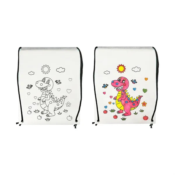 Kids' DIY Graffiti Non-woven Drawstring Backpack