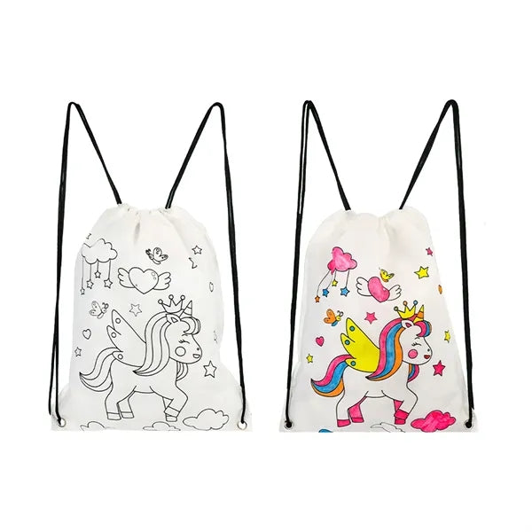 Kids' DIY Graffiti Non-woven Drawstring Backpack