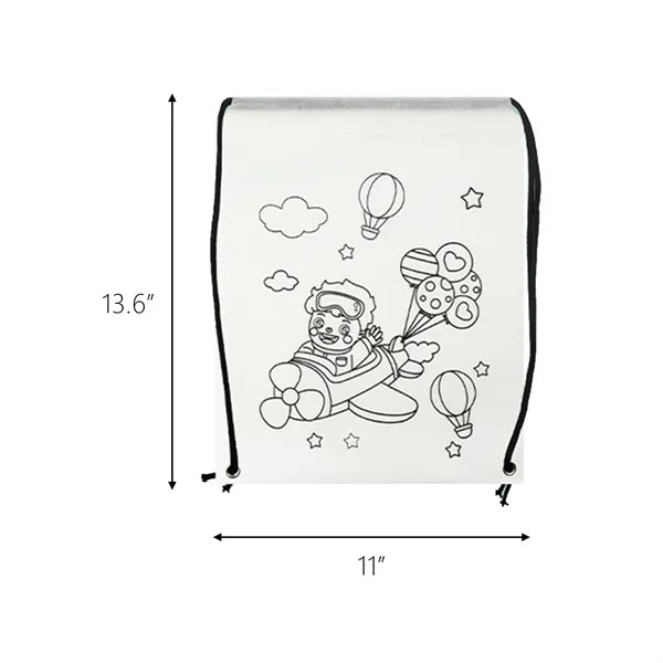 Kids' DIY Graffiti Non-woven Drawstring Backpack