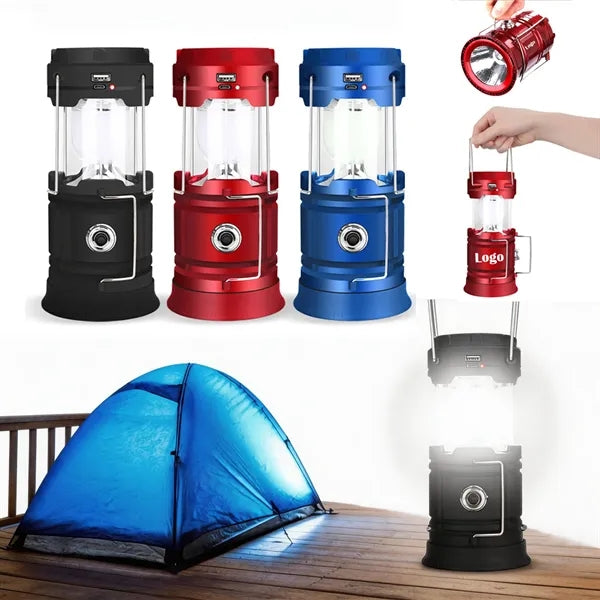 Led camping Lantern integrated power bank solar charger