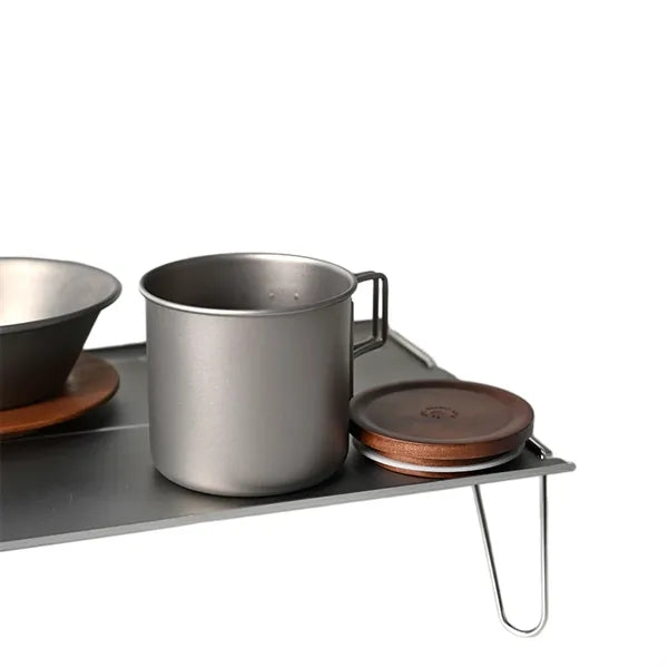 8 OZ Titanium Travel Coffee Mug Foldable Handle