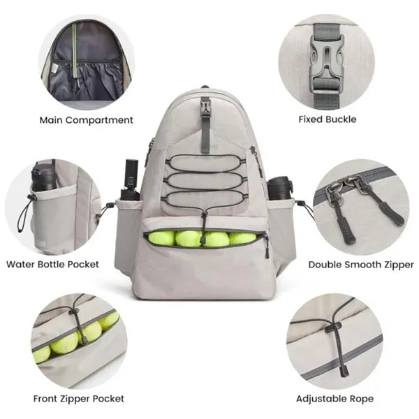 Large Tennis Backpack With Shoe Compartment For Outdoor