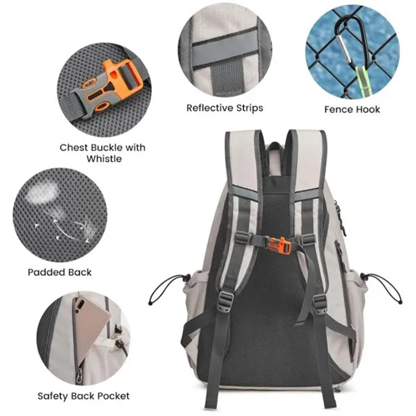 Large Tennis Backpack With Shoe Compartment For Outdoor