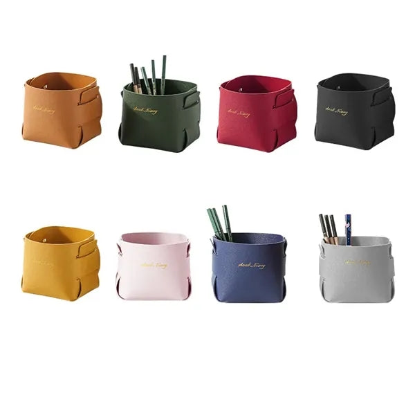 Foldable PU Desk Pen Organizer