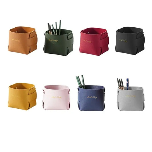 Foldable PU Desk Pen Organizer