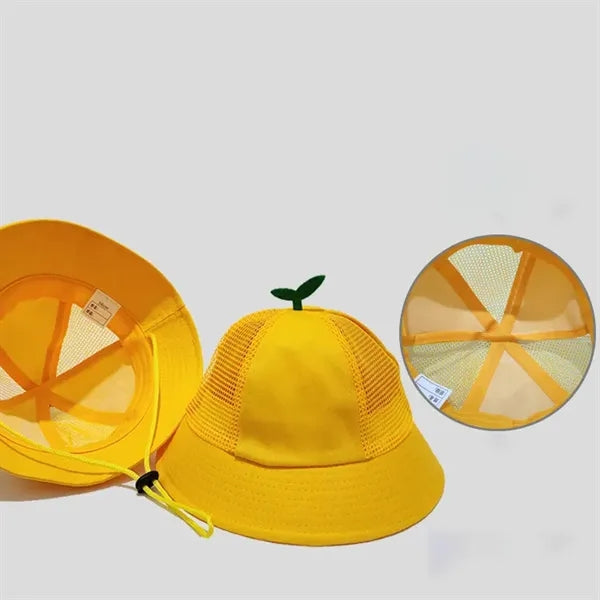 Kids Cotton Yellow Bucket Hat