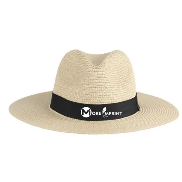 Classic Wide-Brim Summer Straw Ribbon Band Sun Hat