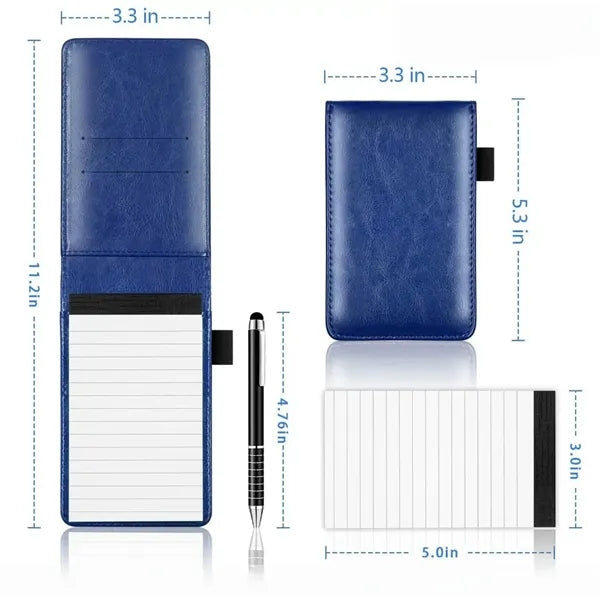 PU Leather Pocket Notebook Journal w/ Pens