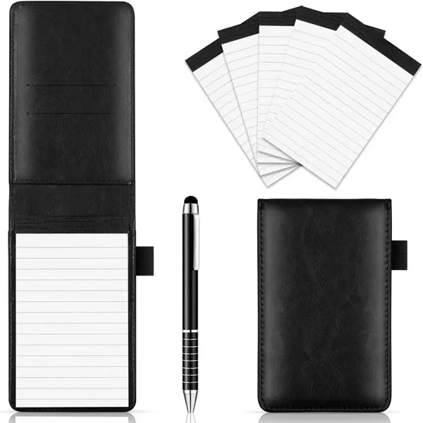 PU Leather Pocket Notebook Journal w/ Pens
