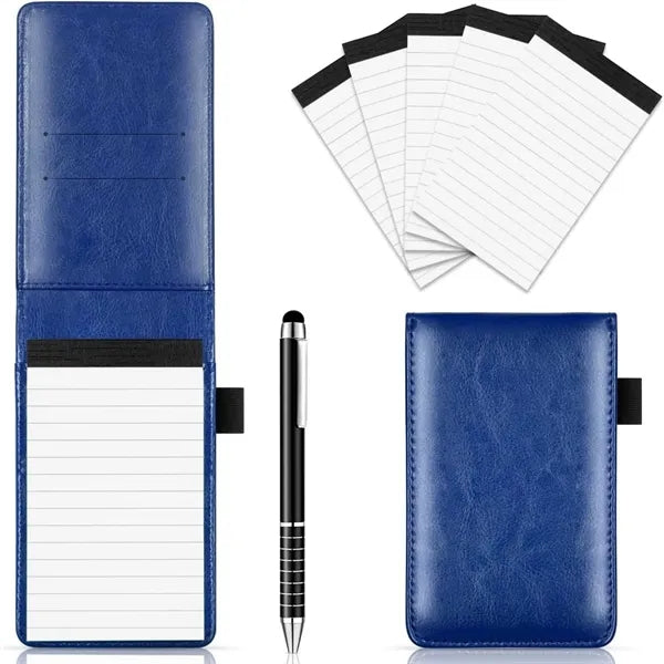 PU Leather Pocket Notebook Journal w/ Pens