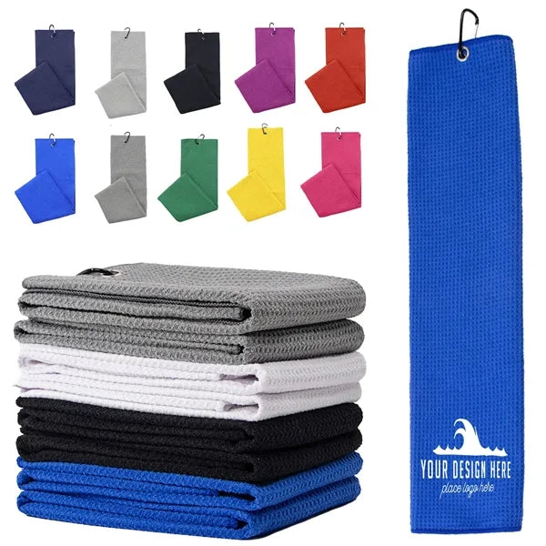 Waffle Golf Towel Personalized Sport Beach Microfiber Quick