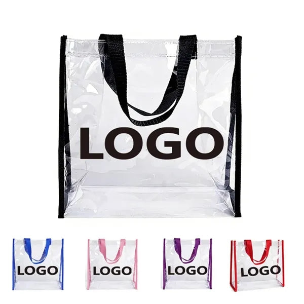 Low MOQ Portable Clear Large Plastic Tote Bag