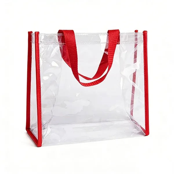 Low MOQ Portable Clear Large Plastic Tote Bag