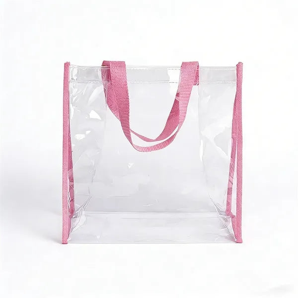 Low MOQ Portable Clear Large Plastic Tote Bag